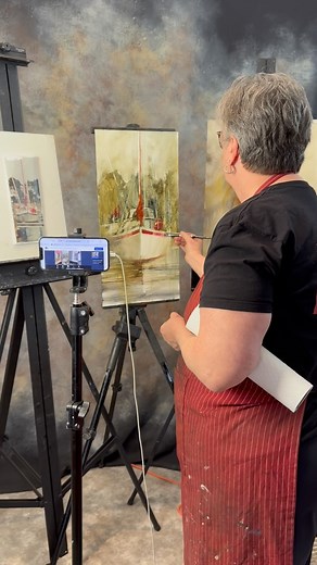 Behind the scenes of my live painting demo on Art School Live with Eric Rhoads @artschool_live . #paintingdemo #pleinairpainter #creativelifehappylife | Beth Brownlee Bathe