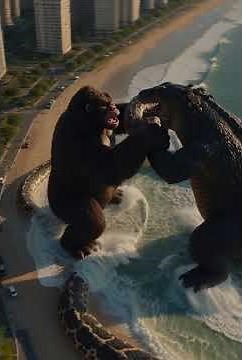 King Kong and Godzilla vs Giant Python Snakes A Major Clash At Sea And İn The City