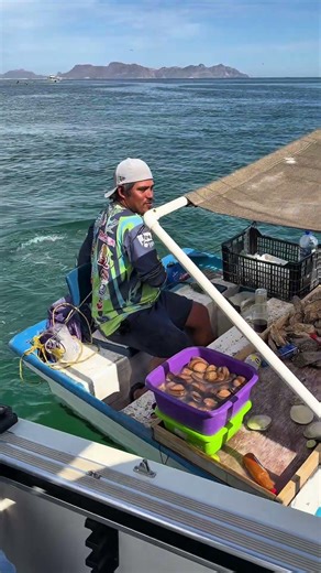 They sell seafood in the middle of the sea