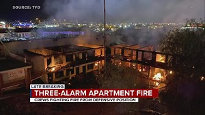 73 people displaced by three-alarm apartment fire on south side