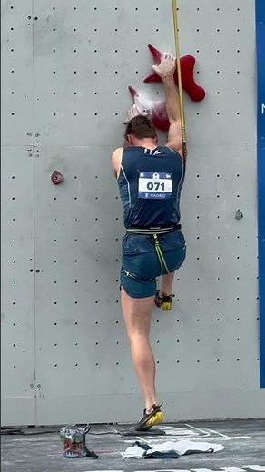 Intense Speed Climbing Competition in Action