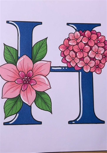 H for Hydrangea — Alcohol Marker Coloring ASMR