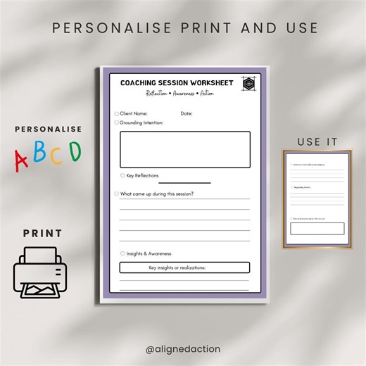 Coaching Integration Worksheet, Client Reflection, Action Sheet, Nervous System Regulation Therapist Tool (PDF Instant Download) - Etsy