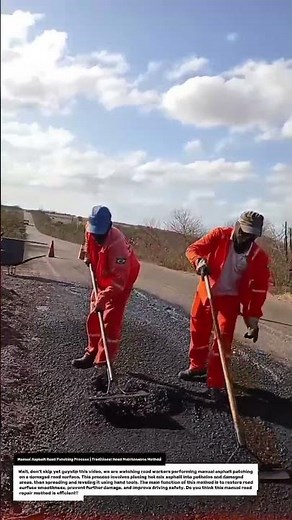 Manual Asphalt Road Patching Process | Traditional Road Maintenance Method.