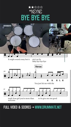 *NSYNC Bye Bye Bye | Drum Cover with Sheet Music
