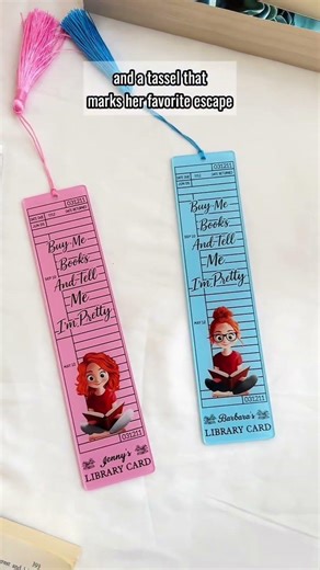 Library Card Bookmark For Book Lovers, Book Club Besties, Librarians | Custom Acrylic Bookmark