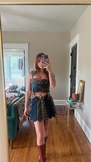 kelsey reese on Instagram: "the ALL TIED UP mini skirts are live now 🫶🏼 (they’re going fast, but i might do a small restock next month if you ask really nicely) #sustainablymade #thriftflip #diyfashion"