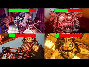 FNAF Secret of the Mimic All DEATH SCENES with HEALTHBARS