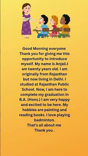 How to introduce yourself in College l Self Introduction in College/Class