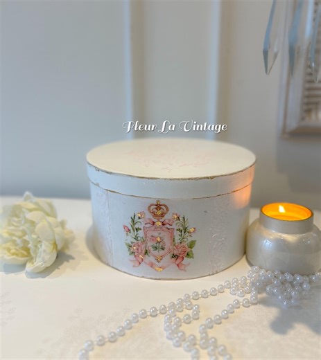 Crest Design Antique White French Style Decorative Storage Boxes - Etsy UK
