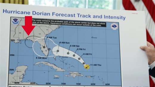 Trump shows hurricane map apparently altered by Sharpie