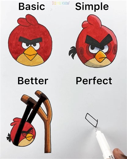 Learn to Draw a Angry Bird - Basic vs Perfect | Did you know?
