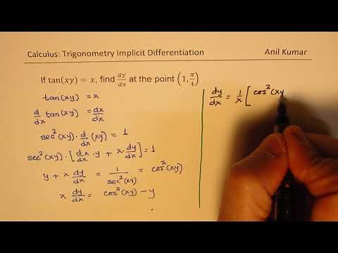 Implicit Derivative of tan(xy) = x Trigonometric Equation | Calculus IB