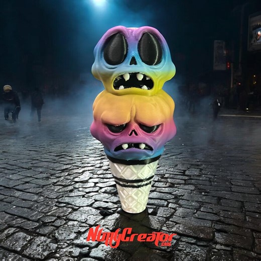 Brain Freeze, Zombie Ice Cream Chapstick Keychain, 3D Printed EDC Stash Container - Etsy