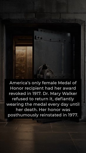 Dr Mary Edwards Walker was born in Oswego New York in 1832 with a strong desire to become a doctor. Graduating from Syracuse Medical College in 1855 when few women were allowed in medicine, she volunteered as a contract surgeon for the Union Army during the Civil War and was held prisoner by the Confederacy. In 1865 President Andrew Johnson awarded her the highest military decoration in the United States. Though her medal was withdrawn in 1917, she wore it daily until her death in 1919 and was p