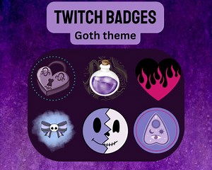 Goth Sub Badges ||twitch Gothic Badges || Twitch - Etsy