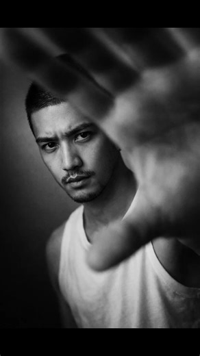 Cinematic Black and White Portrait Photography of a Young Man