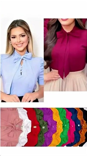 Blusa Feminina Social Urbania Manga Bufante com Laço Moda Evangélica Elegante