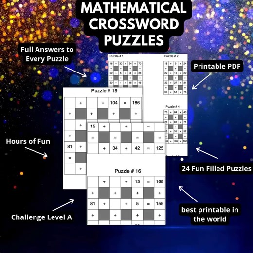 12 Days of Christmas Math Crossword Puzzles: Brain Teasers for Kids and Adults (PDF) - Etsy