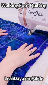 Did you know you can use the Free Motion Glider when piecing, appliqueing, walking foot quilting, AND free motion quilting? Here's how I position this tool for each technique to make the feeling of moving my quilt / fabric smoother and easier. Find a Free Motion Glider at LeahDay.com/Glide #quiltingsupplies #quiltingnotions #quiltingmachine #sewingmachine #sewingmachineaccessories #sewingmachinetools #homemachinequilting #icanquilt #domesticmachinequilting #freemotionquiltingonadomestic #quiltlo