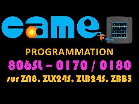 How to program CAME 806SL-0170 and 806SL-0180 radio keypads on ZN8, ZLX24S, ZLB24S, ZBB2 and ZBB3