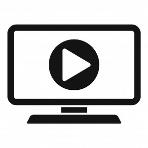 Premium Vector | Computer screen displaying video player interface with play button