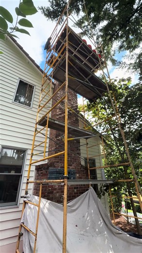 "What is Sounds like" to tear your brick chimney down. #chimneyinspection #chimney #chimneysweeping