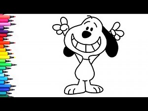 Happy Snoopy Drawing, Painting & Colouring for Kids and Toddlers_ Child Art | Snoopy