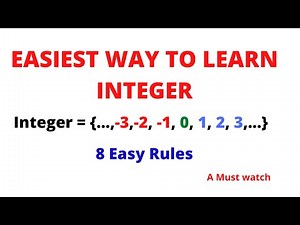 Easiest way to learn Integers ||Chris Maths Academy