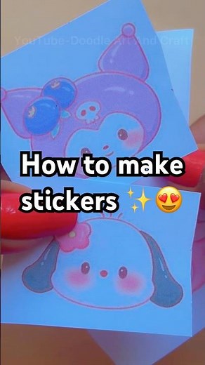How to make handmade stickers of printouts✨😍 #sticker #creative #shorts