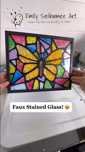 How to make faux stained glass! 😍🎨 #easypainting #easycraft #diyideas #tutorials #dollartree
