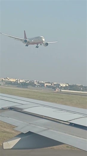 #flight #takeoff #runway #aeroplane #airport #airhostess #sky #plane #journey #trip #views #airindia