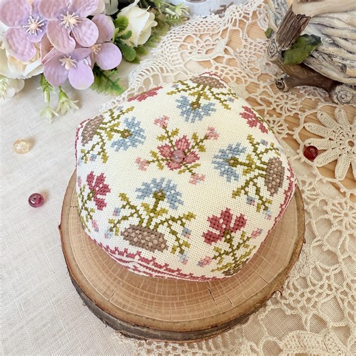 Cross Stitch PDF Pattern Biscornu Blue Flowers Pincushion Instant Download PDF Chart - Etsy UK