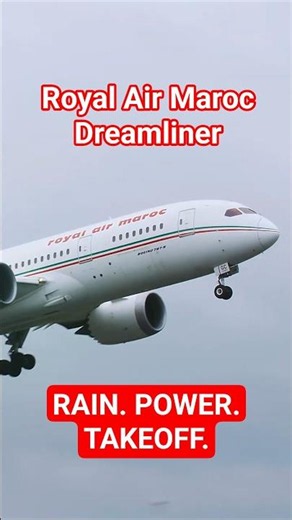 Royal Air Maroc Dreamliner 🌧️✈️ Epic 787 Takeoff on Heavy Rain from Paris Orly!