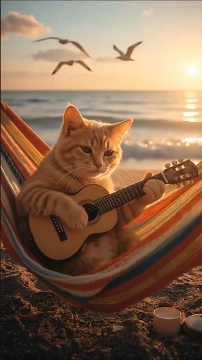 Cat Playing Guitar! 🎸🐱