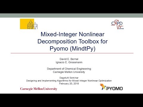 Mixed-Integer Nonlinear Decomposition Toolbox for Pyomo. Mute