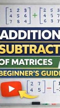 Matrix Addition & Subtraction in 60 Seconds ⚡ (O Level Maths)