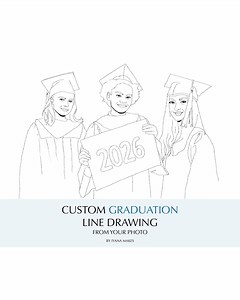 Custom Graduation Line Art Portrait From Photo (digital Download), Digital Gift for Graduates, Family and Friends Art, Graduation Art - Etsy