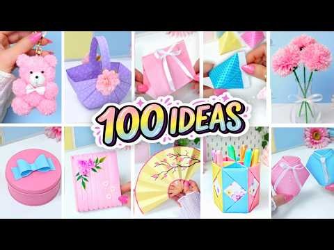 100 DIY Easy & Quick Craft Ideas 💖 Paper Crafts and Cute Gifts with Stuff you Have at Home
