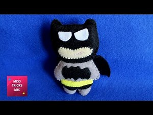 Felt Batman Plushie - DIY : How to make felt batman plushie / Felt Crafts.
