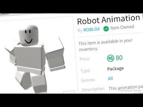 Buying the robot animation pack in roblox.