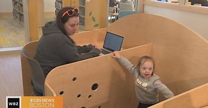 Marlboro Public Library adds combined desk and playpen for parents