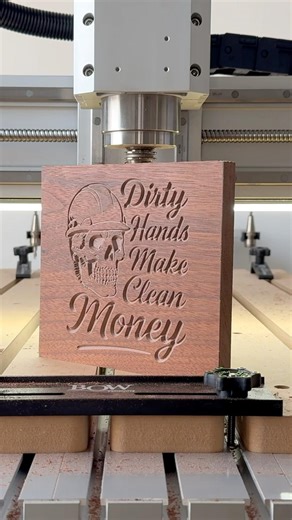 Dirty Hands, Clean Money | CNC Sign Carving #signs #signmaking #signmaker #cnc