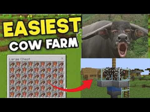 Easiest Starter Cow Farm for 1.21+ (Java/Bedrock/PE)