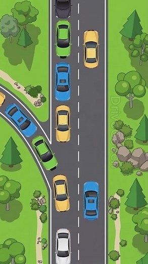 🚗 Merge from a Side Road Safely | Right of Way Rules You Must Know #driving #dmv #tips #shorts