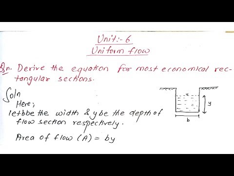 Derive the equation for most economical rectangular section | Hydraulics | Prashant YT | BE Civil |