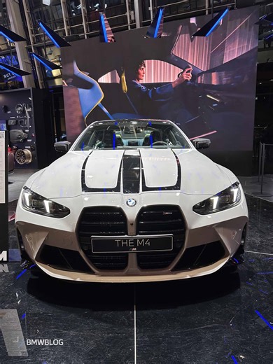 2025 BMW M4 Alpine White Filmed Featuring Black Body Decals