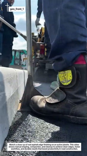 Heavy-Duty Asphalt Edge Finishing | Real Road Construction Work in Action