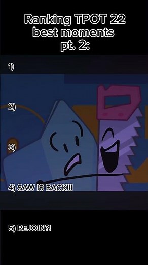 ranking tpot 22 best moments pt. 2 #osc #bfdi #shorts