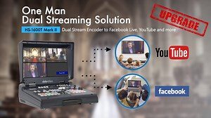 ◤HS-1600T Mark II ◢ One Man Dual Streaming Solution The HS-1600T has been one of the most popular portable studios from Datavideo. Now we are pleased to introduce the next version of HDBaseT Portable Video Streaming Studio- HS-1600T MarK II🎉 The HS-1600T MKII inherits the easy-to-use and comprehensive live production features of the previous generation HS-1600T. Additionally, the HS-1600T Mark II support dual stream to Facebook Live and YouTube simultaneously, bringing your single-man productio